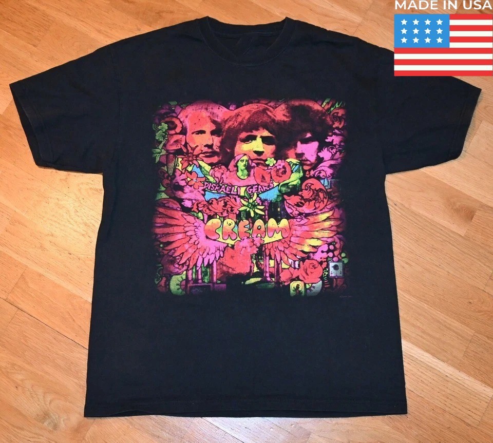 New Popular Cream Band Black T-Shirt Cotton Full Size S-5XL Reprint CM1655