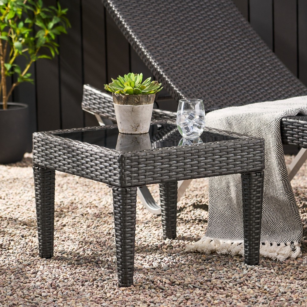 Christopher Knight Home Antibes Outdoor Wicker Side Table