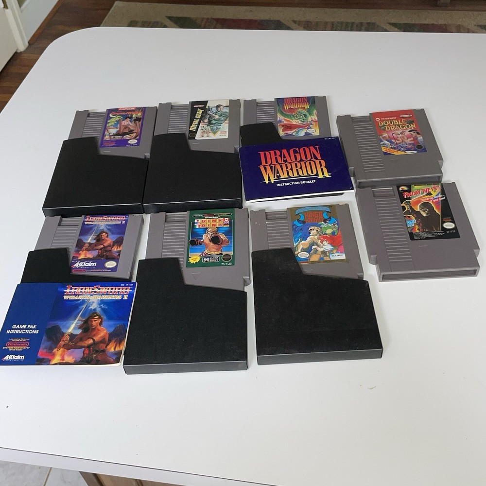 NES Game Lot of 8 Nintendo Games Double Dragon Ring King DreamMaster Friday 13th