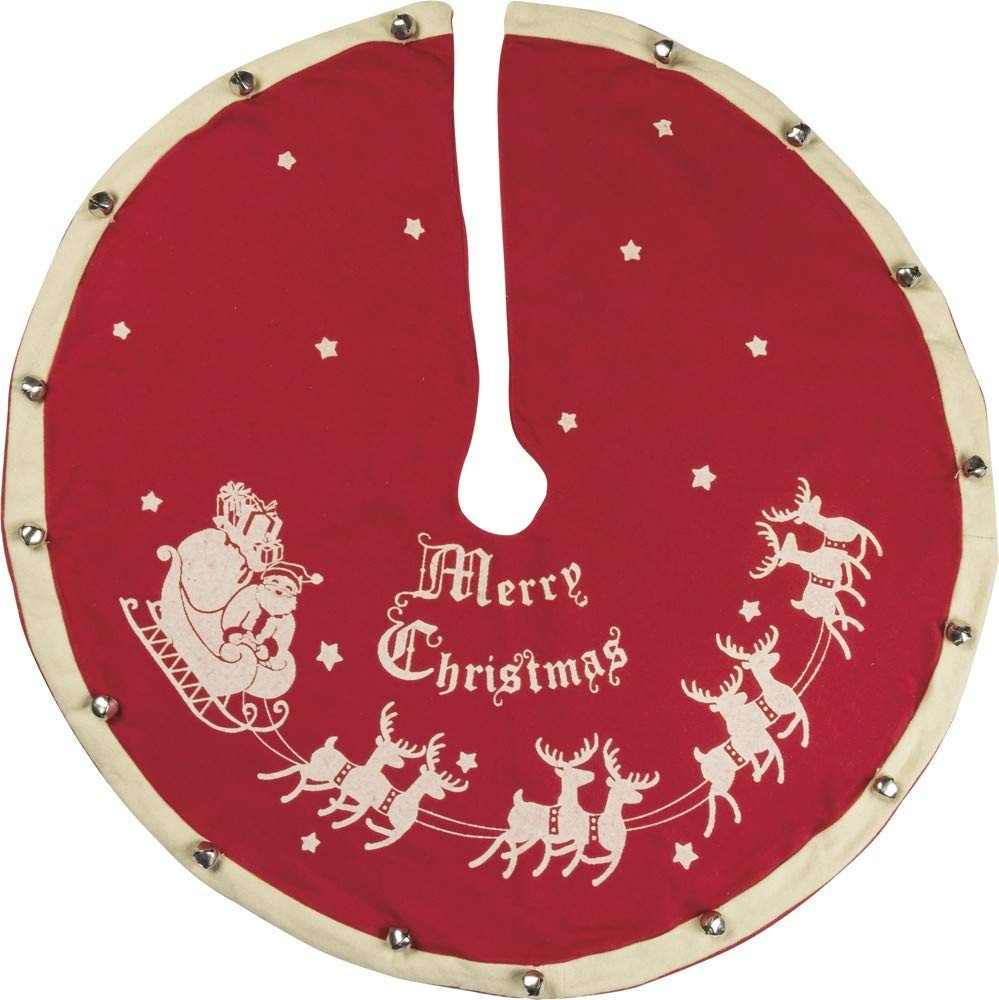 Vintage Santa & Sleigh Christmas Tree Skirt by Kathy Primitives
