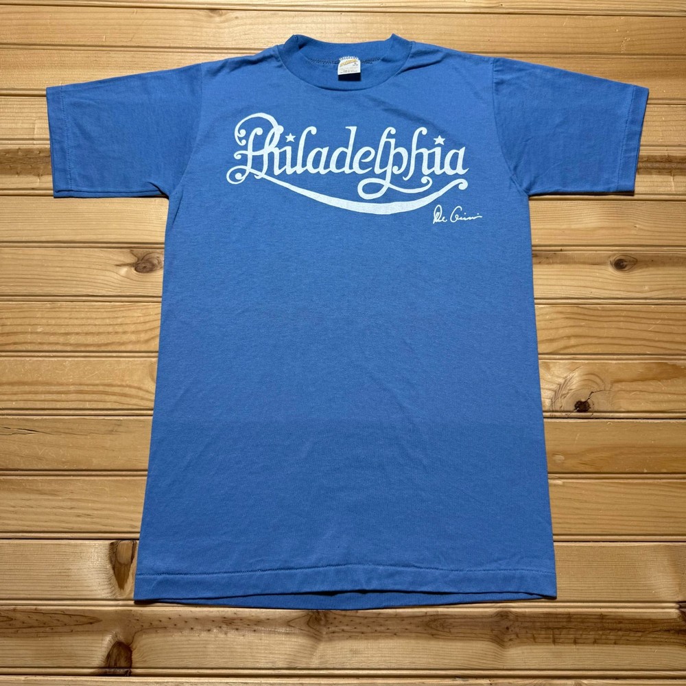 Vintage 80s Philadelphia Cursive Script Logo Graphic Souvenir T-Shirt USA Small