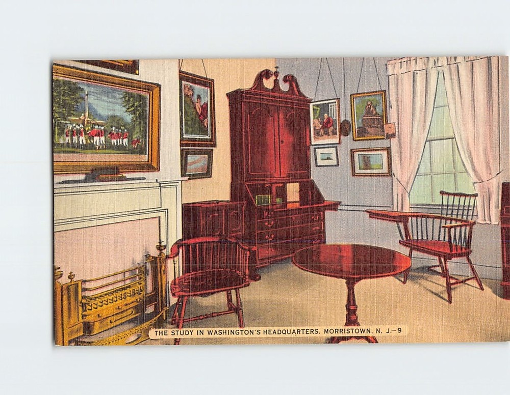 Postcard The Study in Washington's Headquarters Morristown NJ
