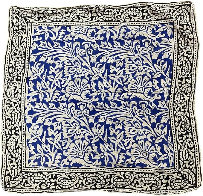 Block Printed Cotton Bandanas for Men Women and Kids