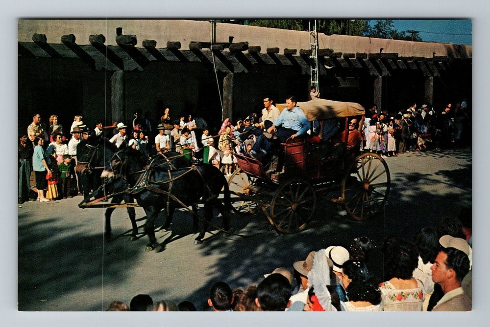 Santa Fe NM-New Mexico, Santa Fe Fiesta, Palace Of Governors, Vintage Postcard