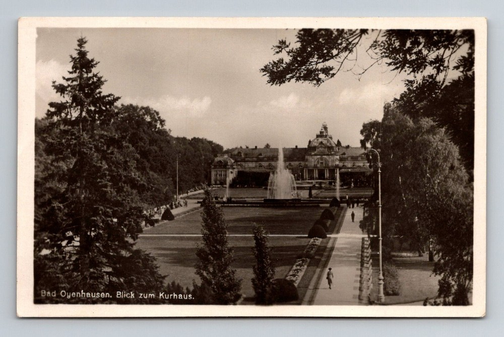 Germany- Bad Oeynhausen Spa House & Fountain Postal Old PC Card Vintage Postcard
