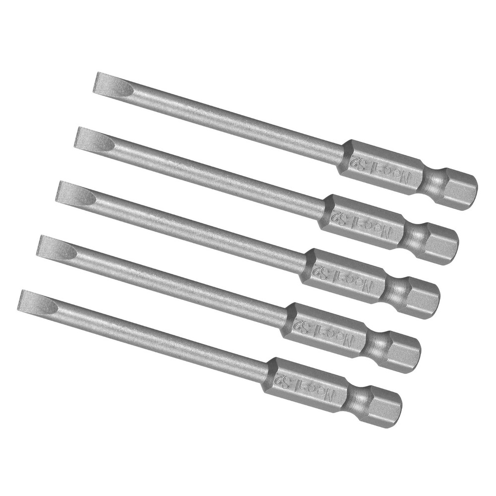 5pcs Slotted Screwdriver Bit - [3 Inch x H1/4 x SL4] Magnetic for Power Tool Use
