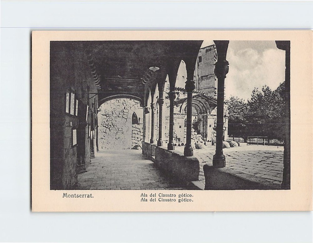 Postcard Wing of the Gothic Cloister Montserrat Spain