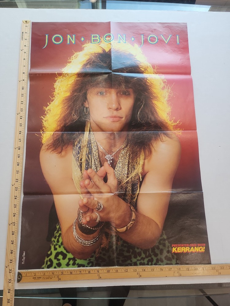Vintage 1980s Kerrang! 22x32 Inch Jon Bon Jovi Poster
