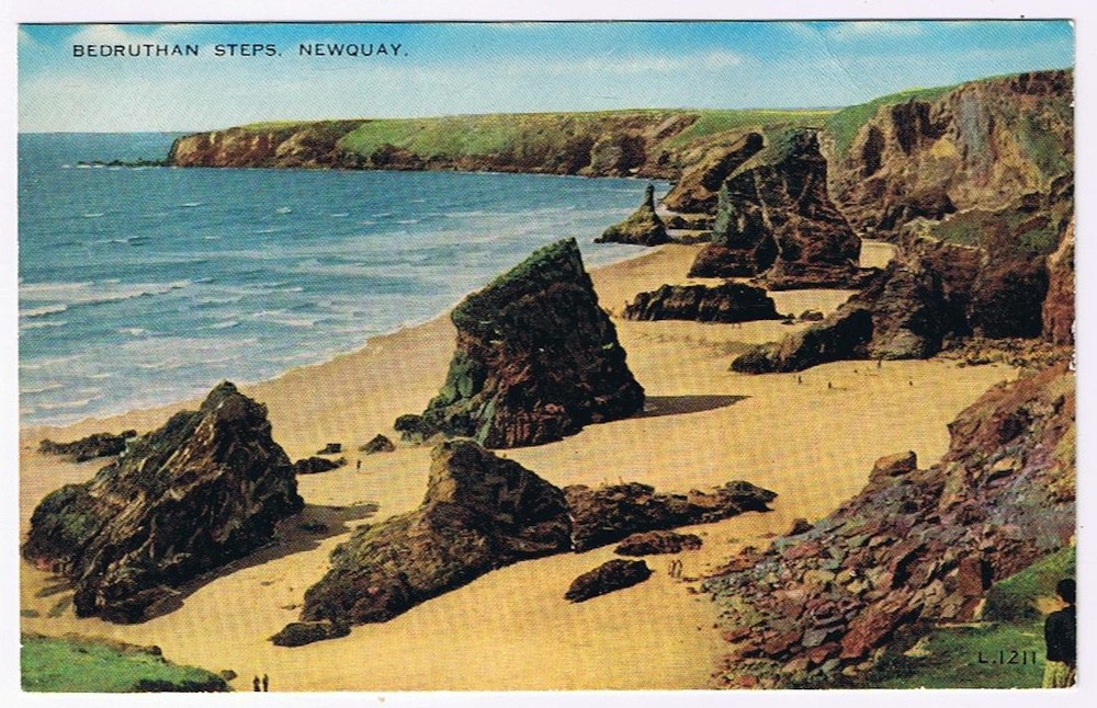 Postcard Newquay England UK Bedruthan Steps