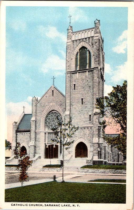 Saranac Lake New York NY : CHURCH SCENE m/14 AV7896
