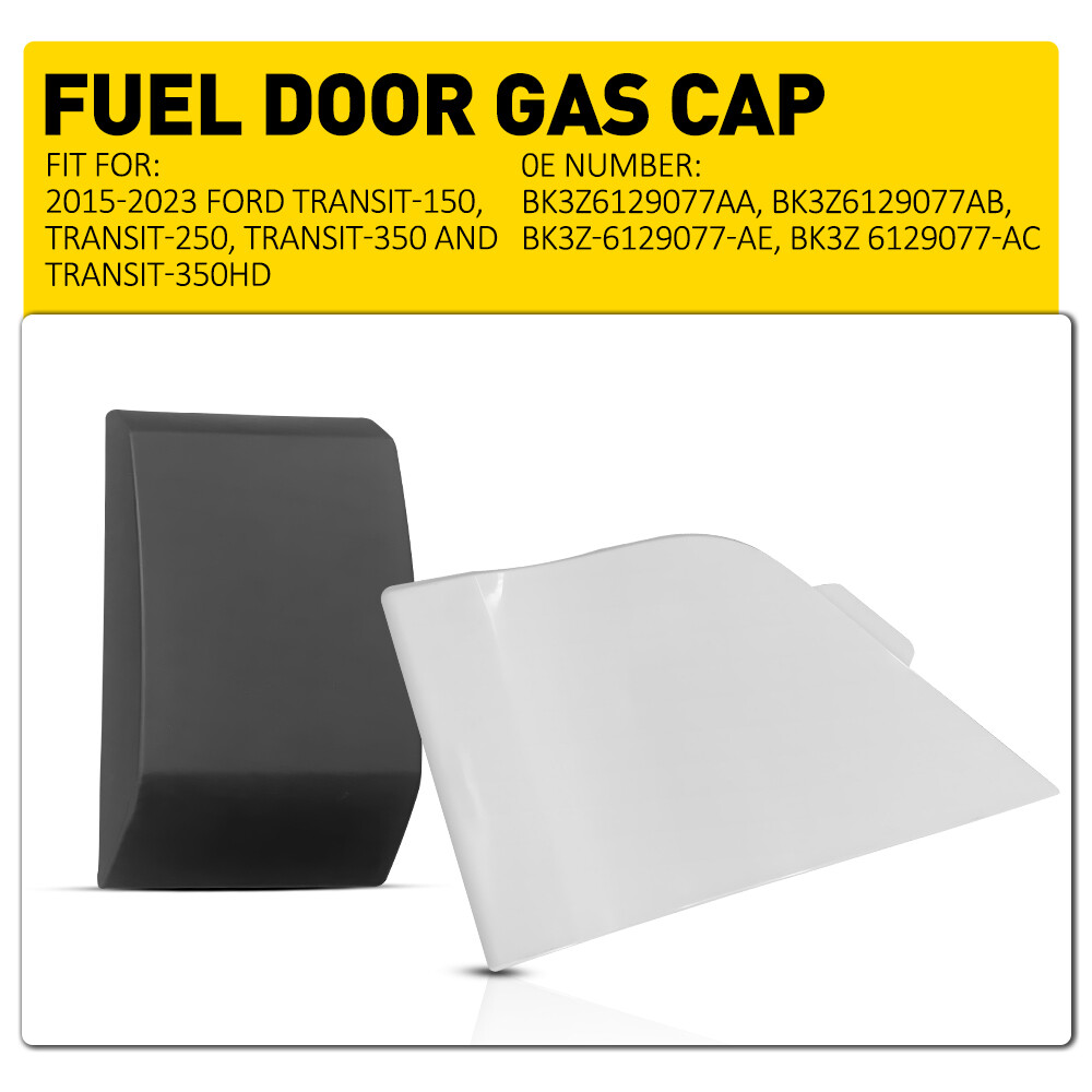 Upper&Lower Molding Fuel Gas Door Cover Cap For 15-19 Ford Transit 150 250 350