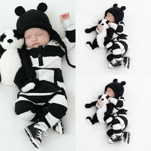 Baby Boy Girls Striped Cotton Romper Jumpsuit Bodysuit Outfits Clothes