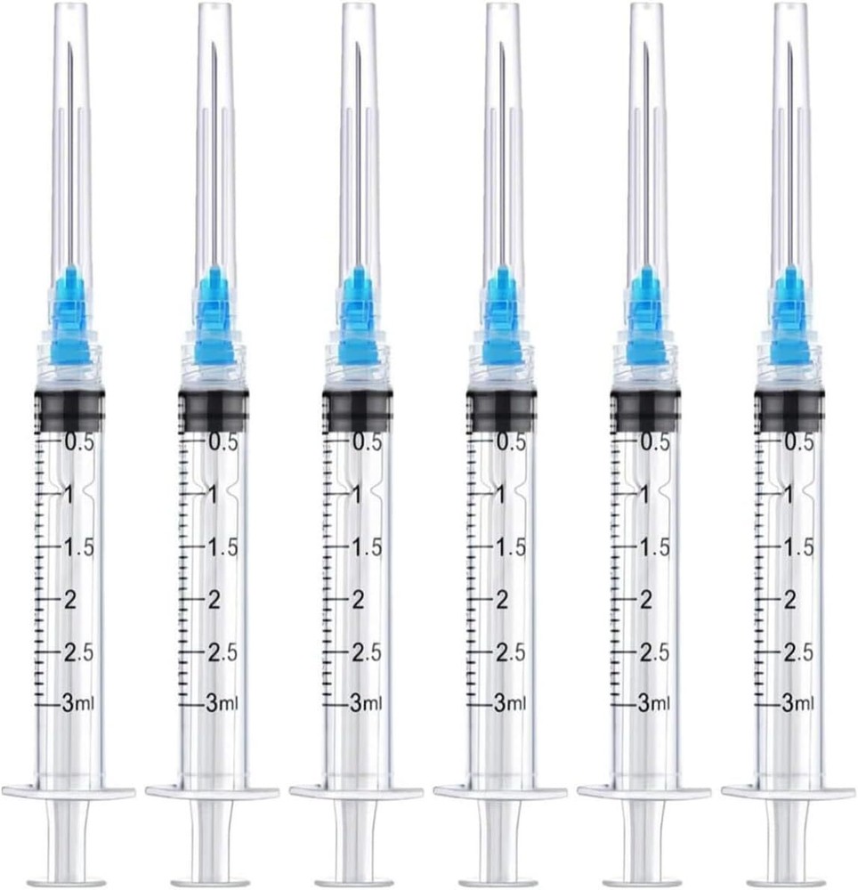 10 Pack 3ml Luer Lock Syringes with 23G 1.5 Inch Needles for Lab Use