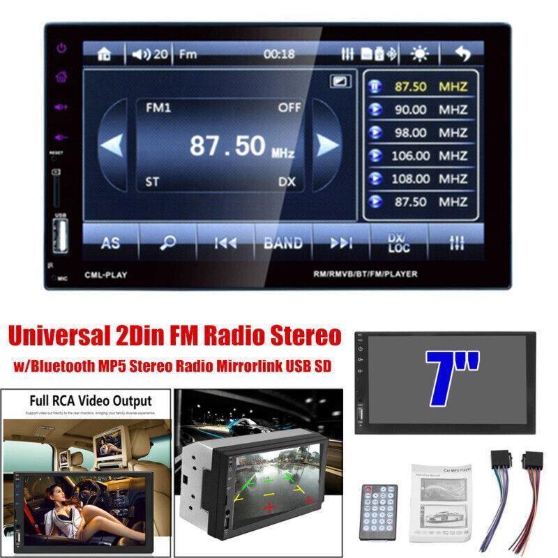 7-Inch 2DIN Car MP5 Stereo with Bluetooth FM Radio AUX and Backup Camera