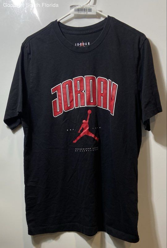 Jordan Mens Black Cotton Short Sleeve Crew Neck Pullover T-Shirt Size Large