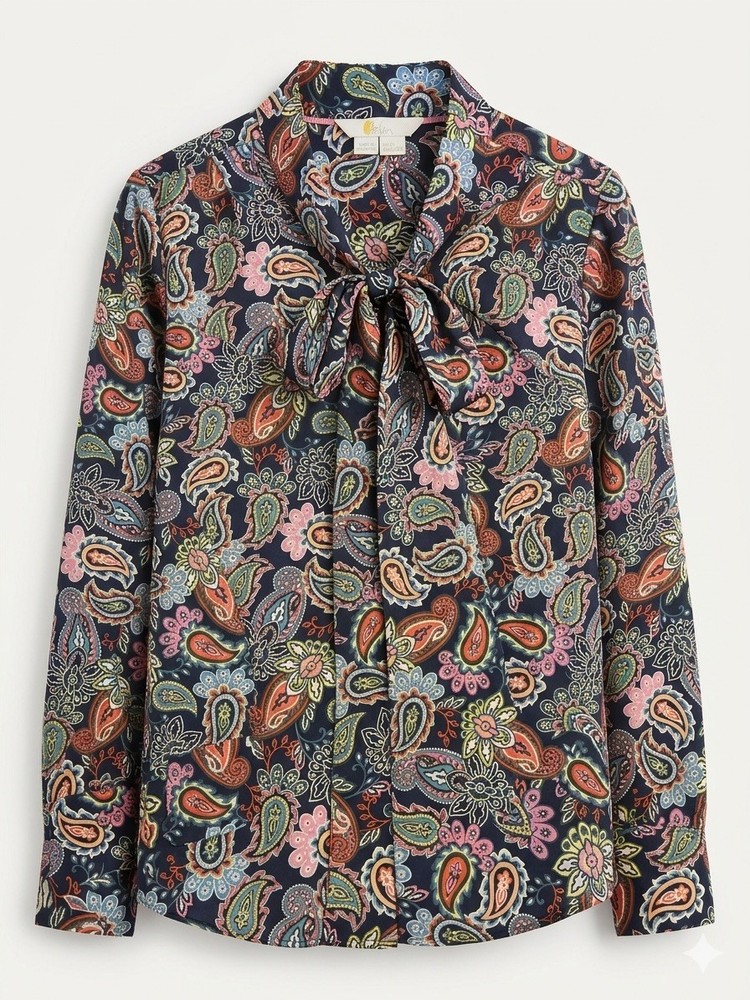 Boden Womens Button Up Paisley Floral Linen Top Size 20-22, Silk