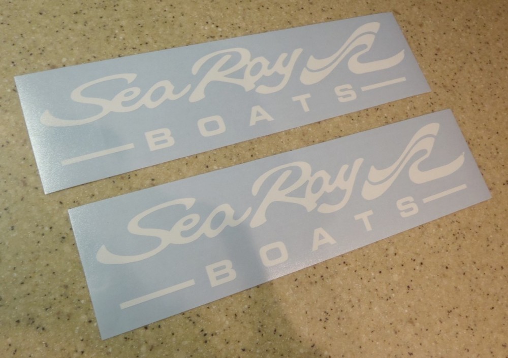 Sea Ray Boat Decals Die-Cut 2-Pak White 11