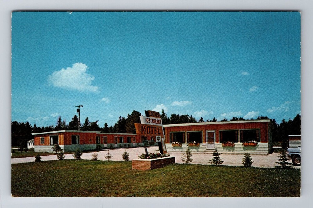 Seney MI-Michigan, Locke's Motel & Restaurant, Advertising Vintage Postcard