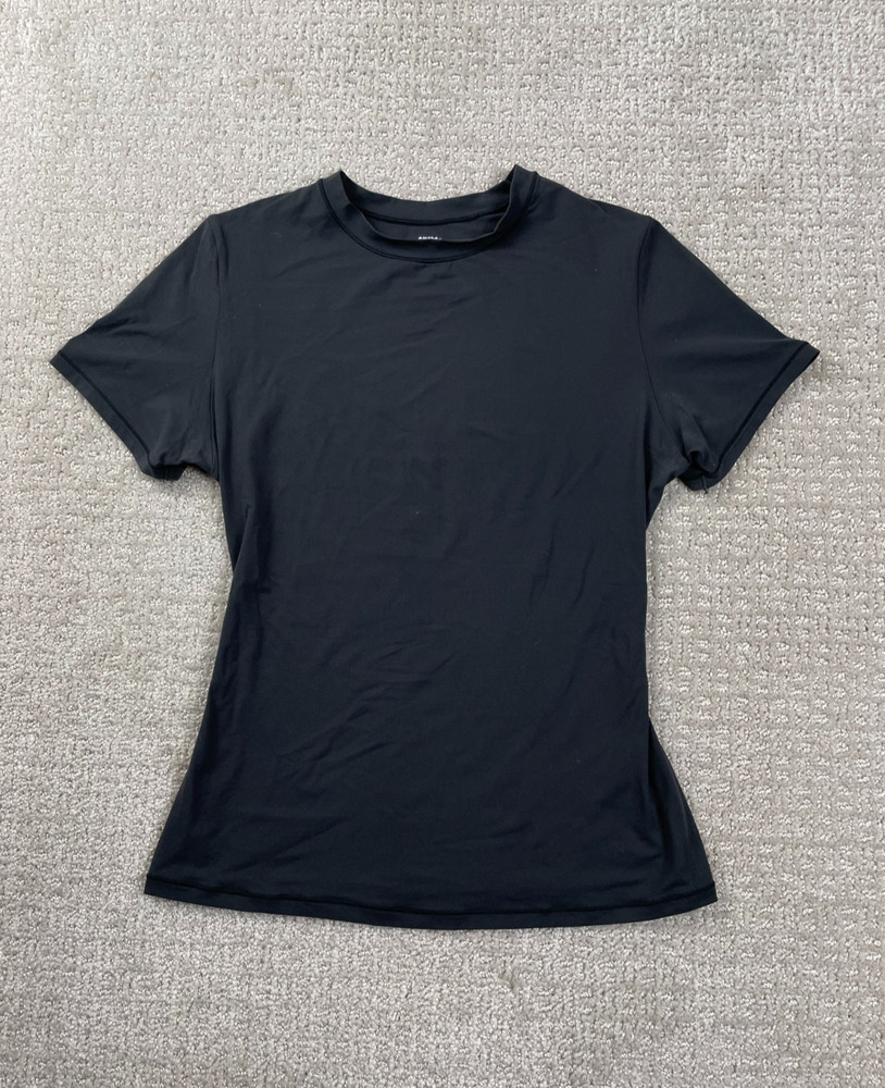Skims Fits Everybody T-Shirt Womens Small Black Stretch Crewneck Short Sleeve
