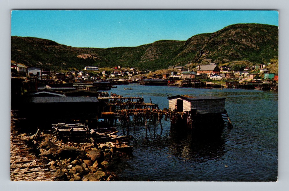 Canada Newfoundland St John's Petty Harbor Fishing Village Old Vintage Postcard
