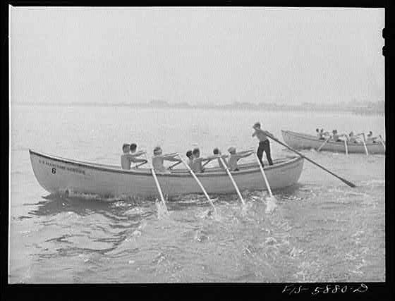 Hoffman Island Staten Island NY 1900s Merchant Marine Rowing Training Boat