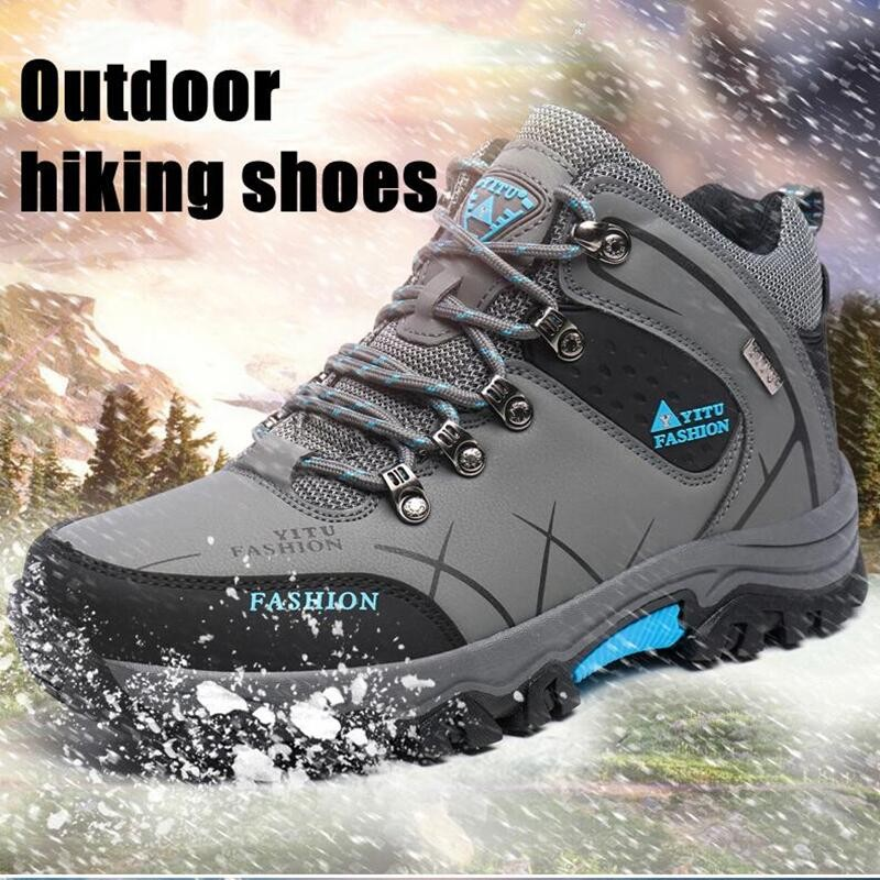 Men's Waterproof Leather Winter Snow Boots for Hiking Work & Travel  
