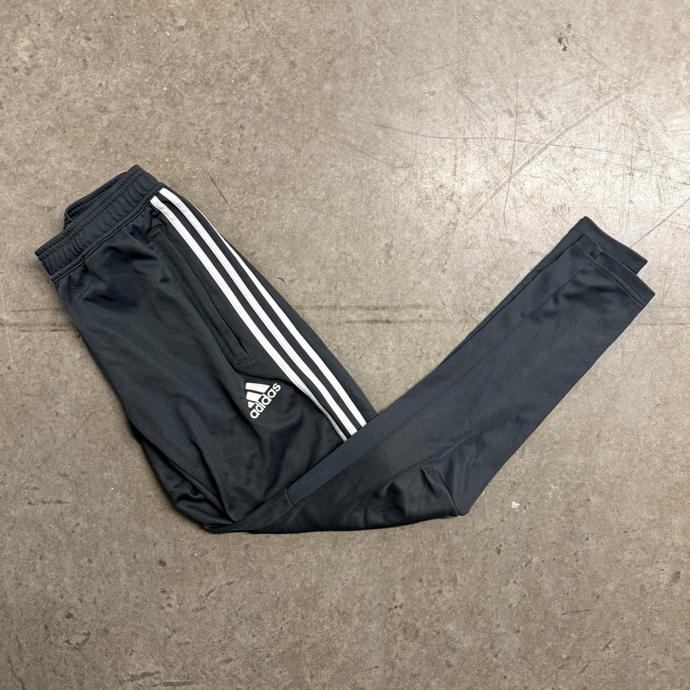 Adidas Mens Tiro Climacool Training Pants Charcoal Grey White Stripe Small