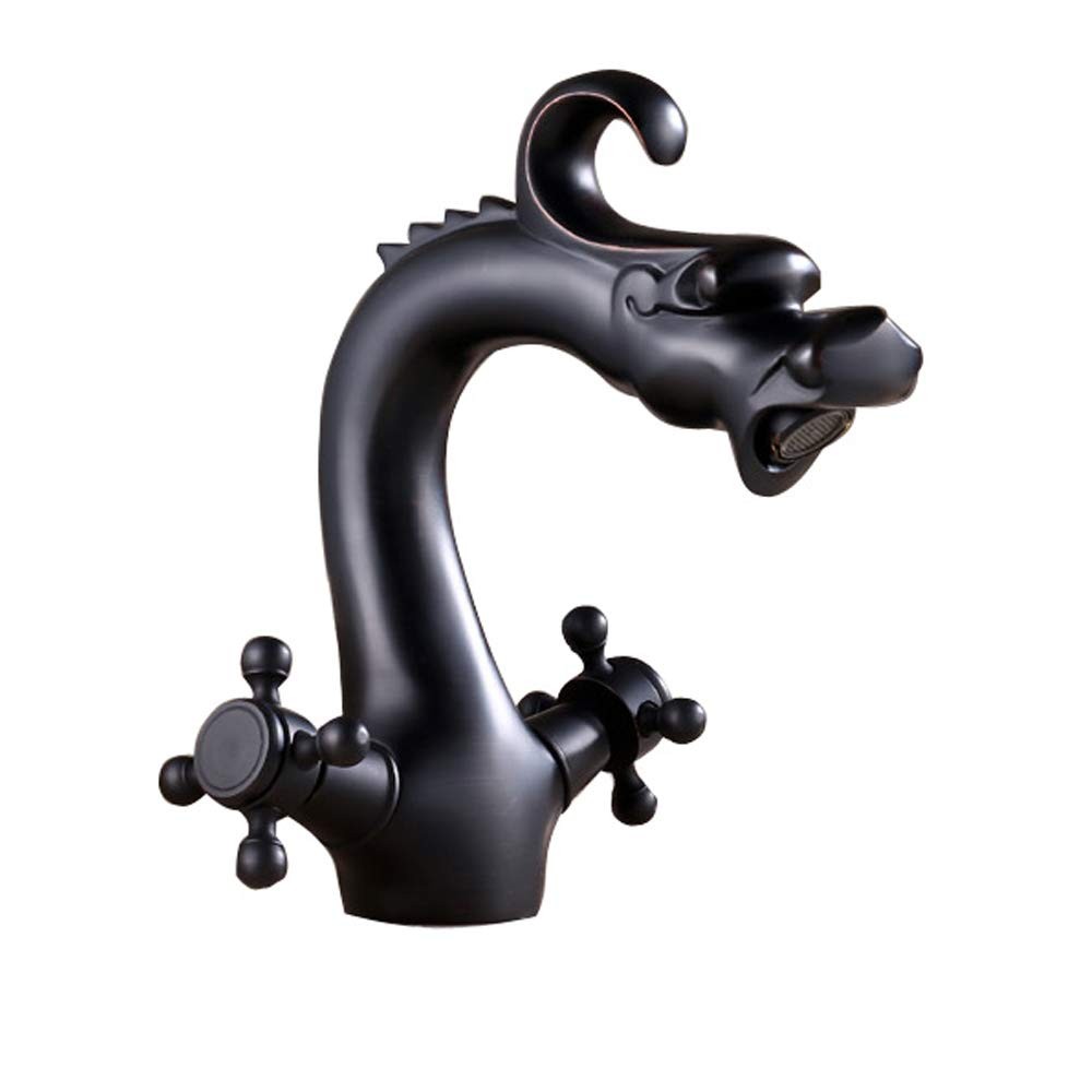 Bathroom Sink Faucet Black Waterfall Oil Rubbed Brass One Hole Vessel Mixer Tap