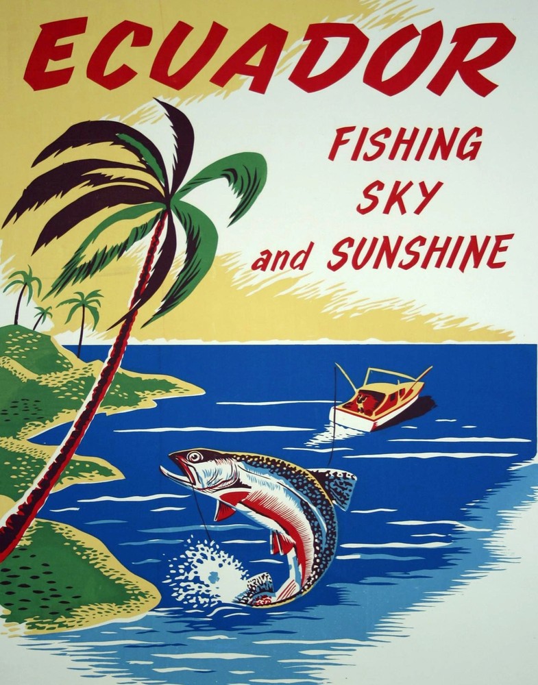 Decoration Poster.Home room art.Interior design.Ecuador.Fishing.Travel.7361