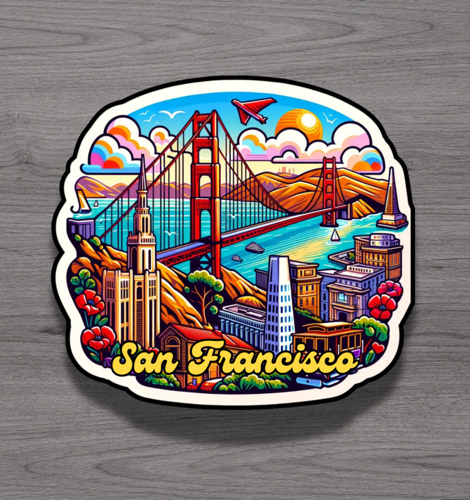 San Francisco California Fridge Magnet or Laptop Sticker