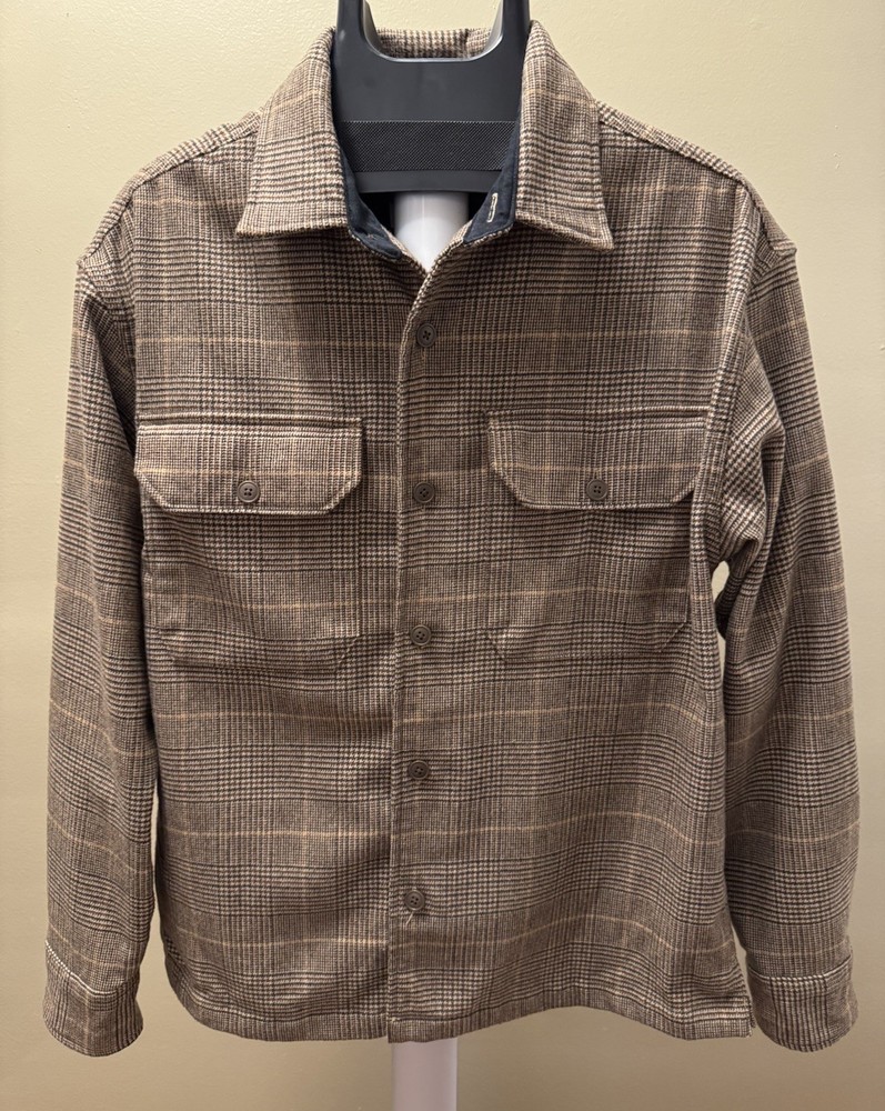 American Eagle Outfitters Jacket For Men, Small Size, Glen Plaid Pattern. Brown