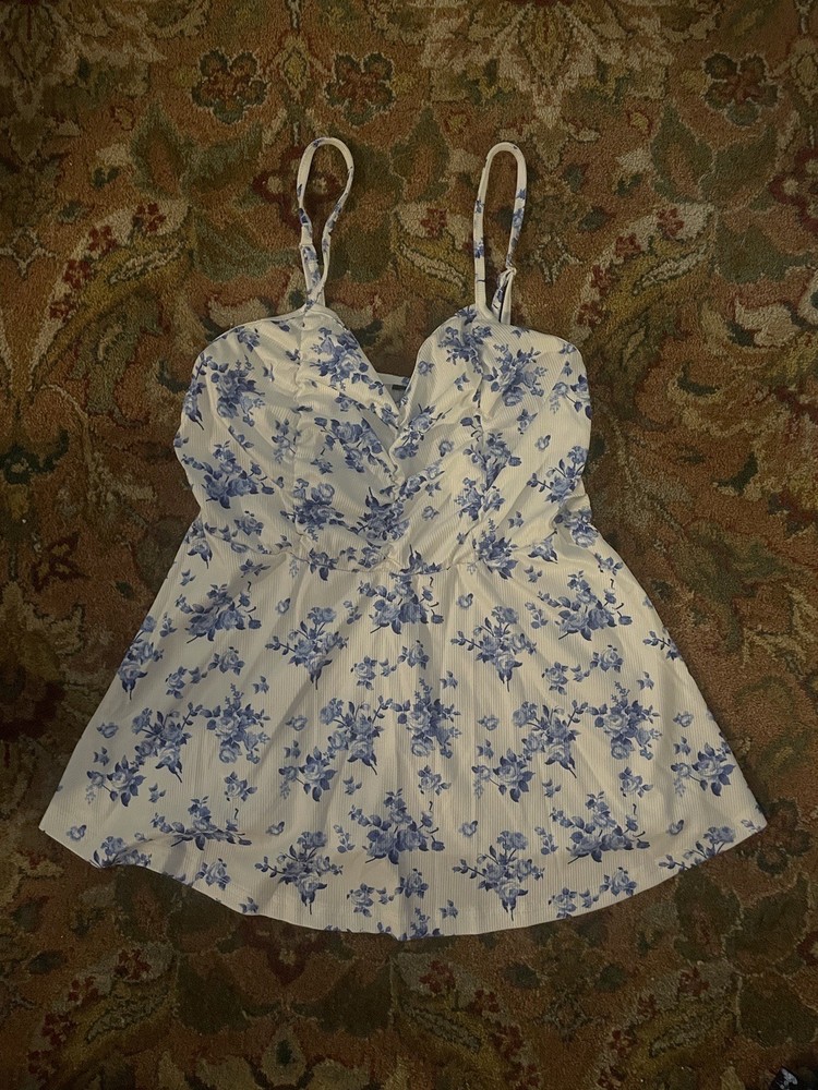 Womens Teen Summer Babydoll Floral Tank Top XL