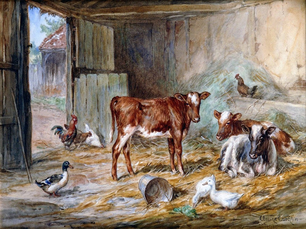 Cattle and Ducks Tile Mural Kitchen Bathroom Wall Backsplash Marble Ceramic