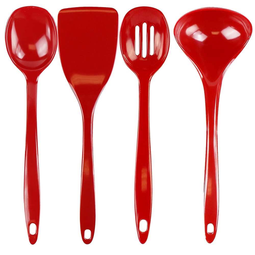 Calypso Basics by Reston Lloyd Melamine Utensil Set, 4-Piece, Red