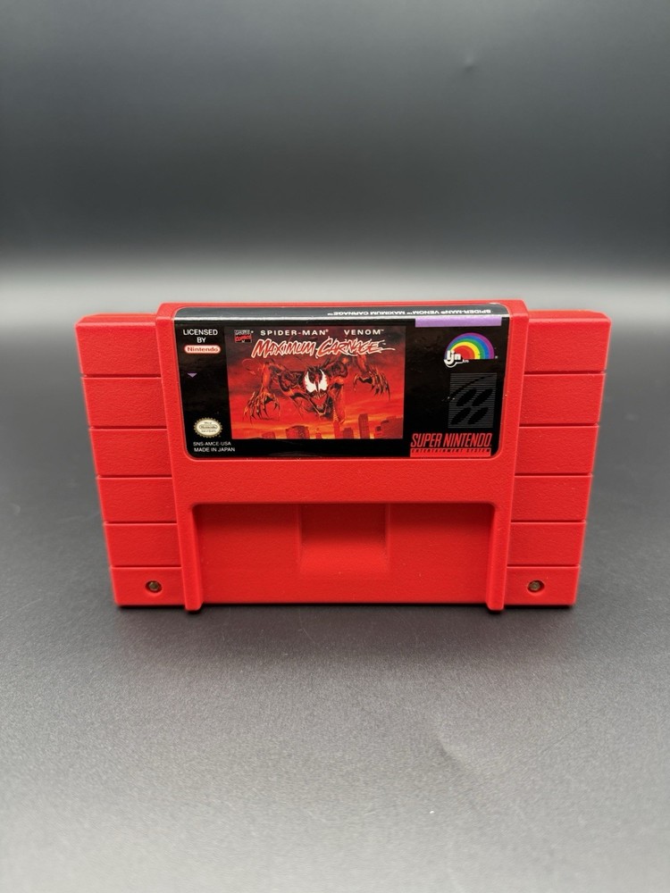 Super Nintendo SNES Spider-Man & Venom Maximum Carnage Red Cartridge Only