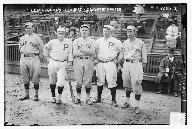 Boston AL Philadelphia NL 1915 Duffy Lewis Dutch Leonard Harry Hooper Baseball