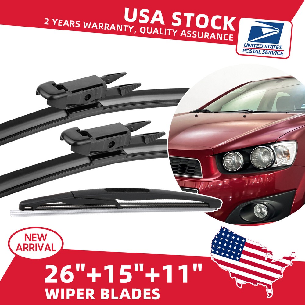 Chevrolet Holden 26 15 11 Inch 3-Pack Wiper Blade Set