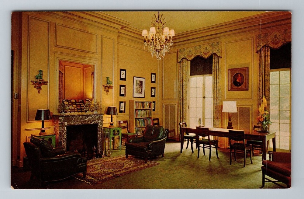 Mansfield OH-Ohio, Kingwood Center Library, Reading Room, Vintage Postcard
