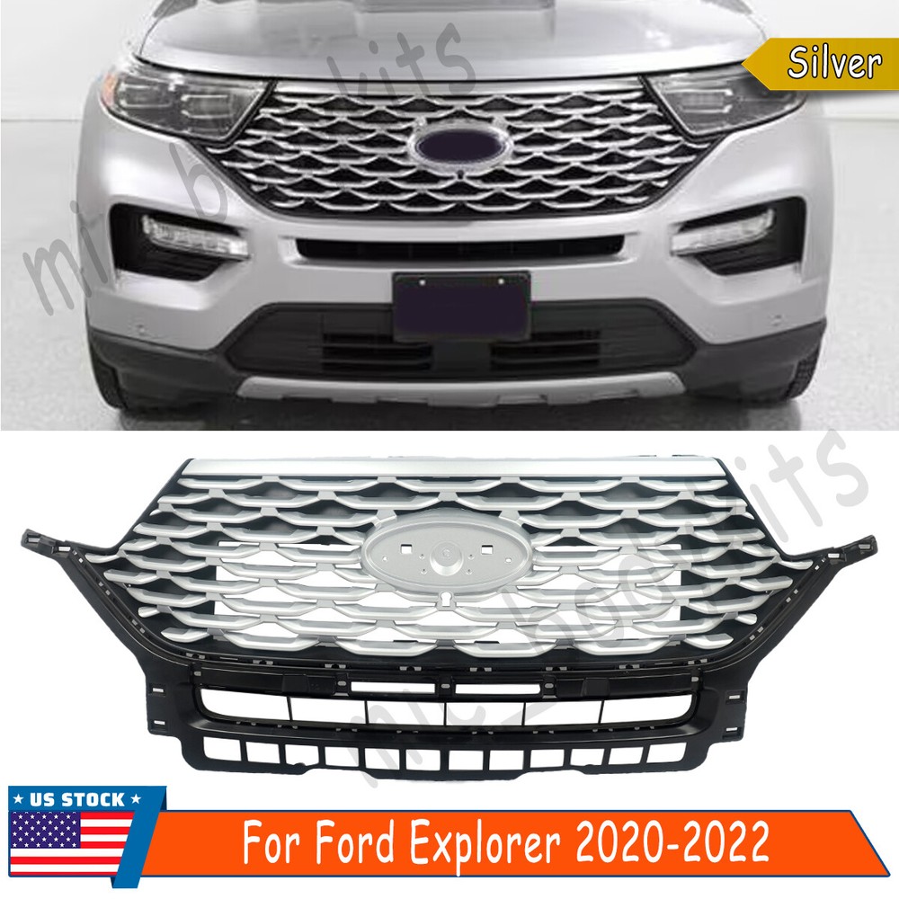 Ford Explorer 2020-2022 Silver Front Bumper Upper Grille Assembly