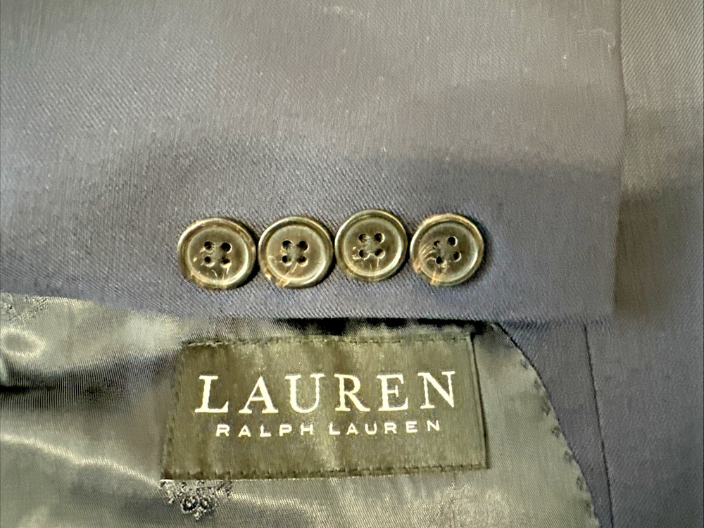 Lauren Ralph Lauren Wool Blend Stretch Black Label Blazer Sport Coat Jacket 44L