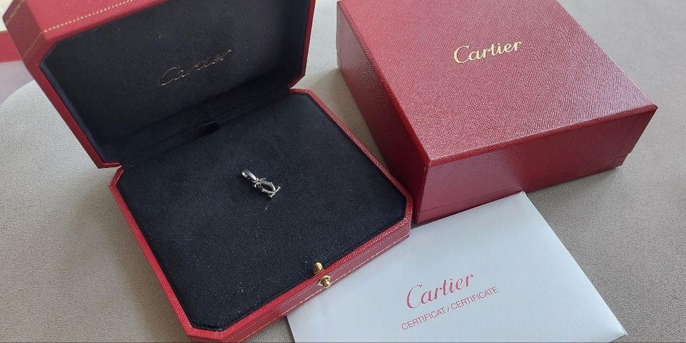 Cartier 18K Rose Gold 2C Diamond Charm