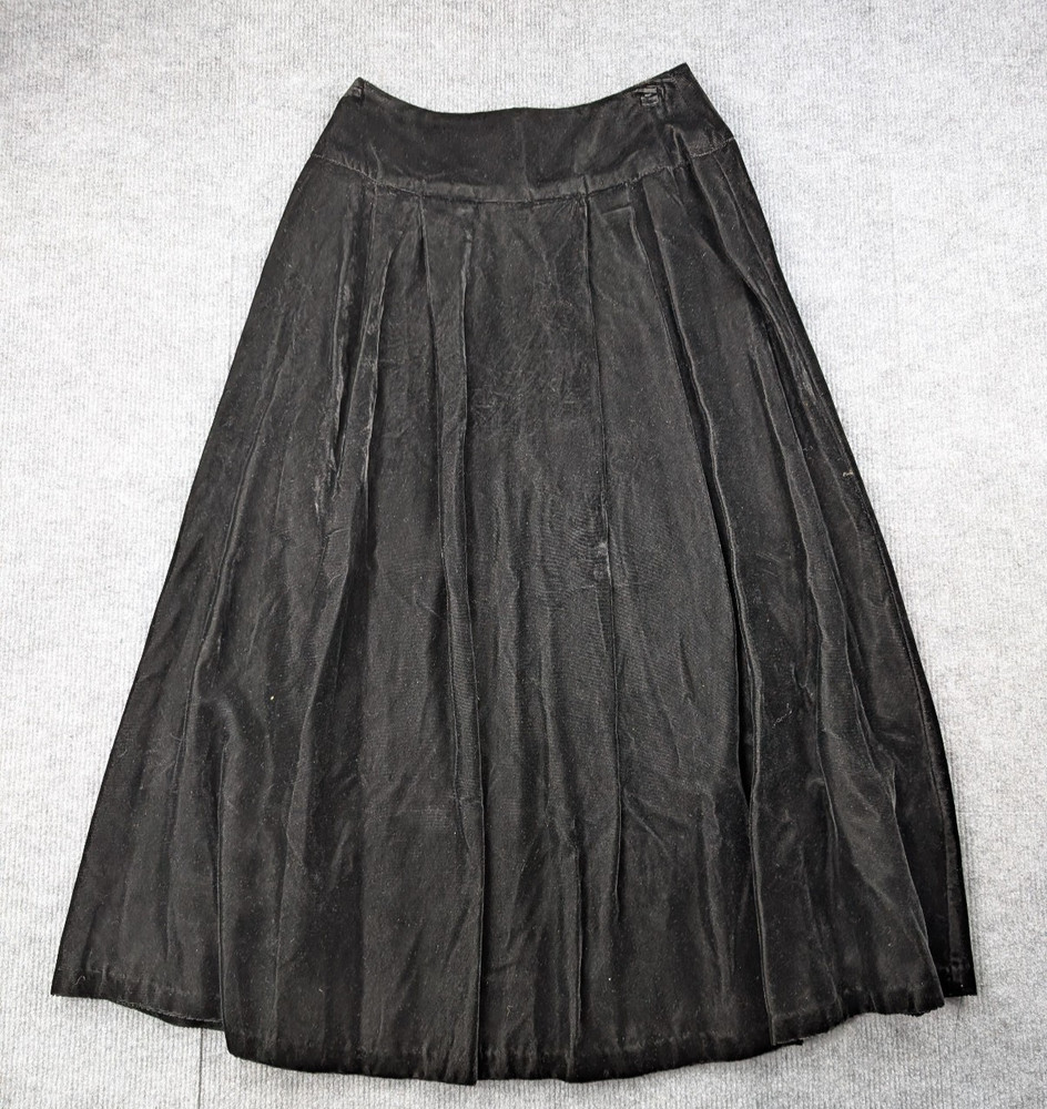 Vintage Scott McClintock Velvet Midi Skirt Womens 8 Black Event Whimsigoth Dark
