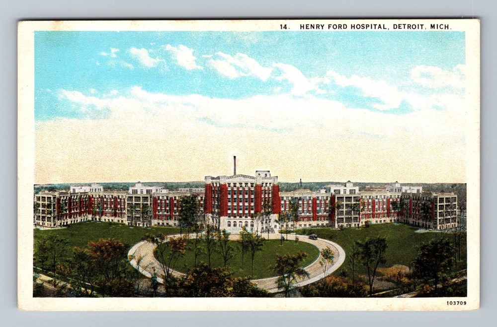 Detroit MI-Michigan Aerial Henry Ford Hospital Vintage Postcard