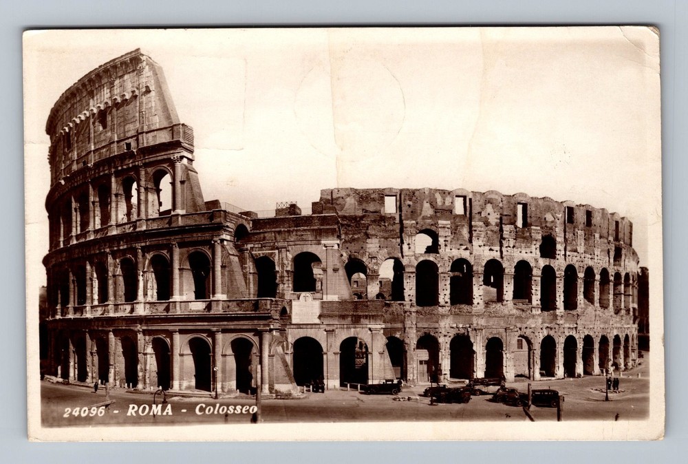 Italy- Rome The Colosseum Ruins Souvenir Postal Old Card View Vintage Postcard