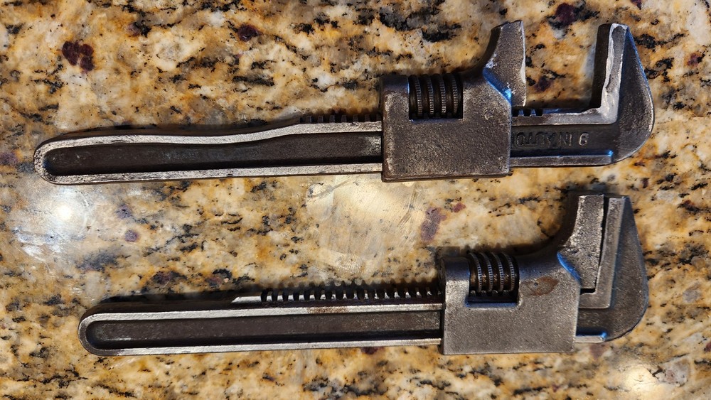Vintage Two Adjustable Monkey Wrenches