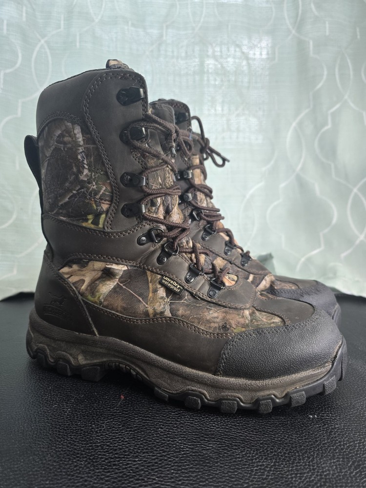 Men's Irish Setter Red Wing Size 9 Insulated Camo Hunting Boots UltraDry 600
