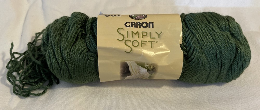 1 Skein Caron Simply Soft Acrylic Yarn Dark Sage #4 6 ounces