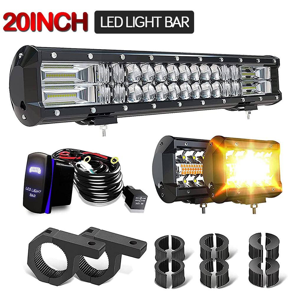 20inch Combo LED Light Bar Spot Flood Driving Offroad+Wiring For Truck SUV ATV