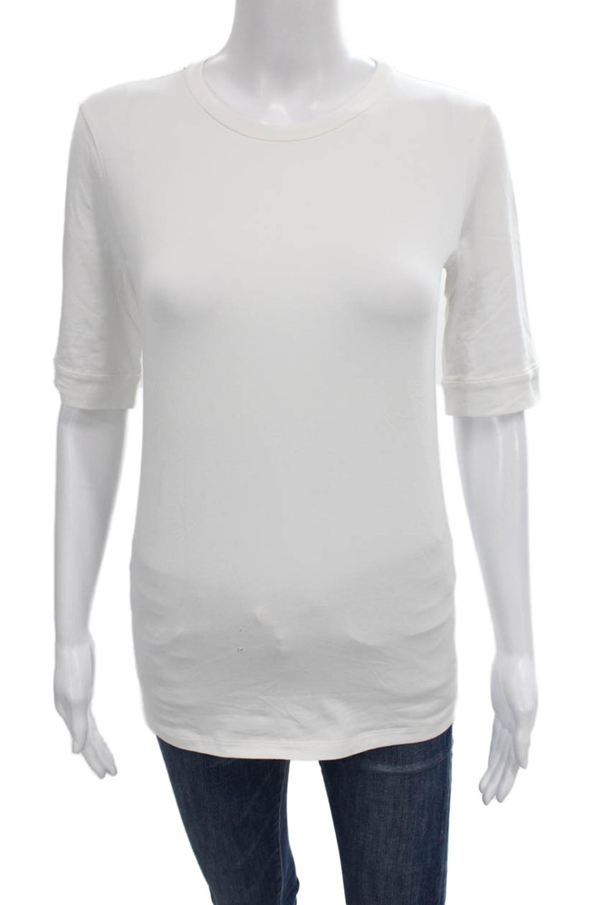 Brunello Cucinelli Womens Basic White T-Shirt Short Sleeve Crew Size LFree Shipping in US $100+ Orders | $6.95 Orders Below