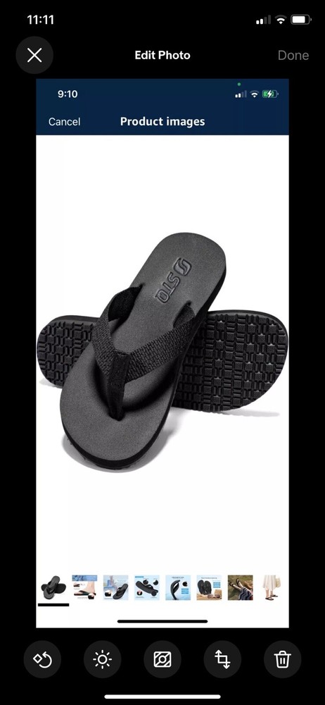 STQ Womens Non-Slip Comfort Flip Flops Size 7 Black New